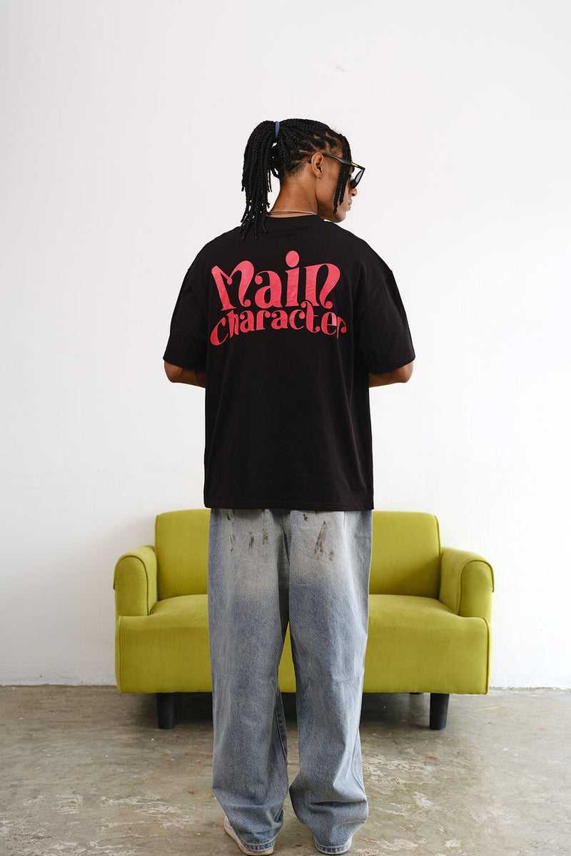 بونكرس كُرنر Black Main Character Oversized T-Shirt - Image 3