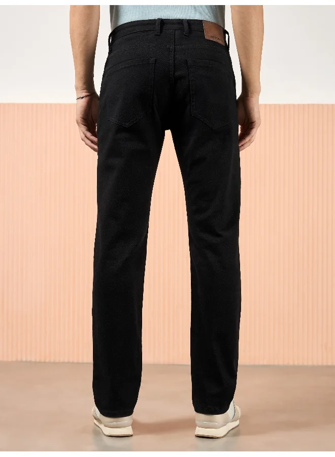 بيونغ جينز قطن لايكرا أسود بقصة عادية للرجال
