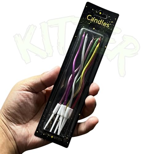 KITTER Twisty Metallic Multi Colour Spiral Candles - 6 Pieces | Twisty Birthday Cake Candles | Party & Wedding Cake Decoration | Metallic Spiral Candle for Cake Decoration (Multicolor) - Image 5