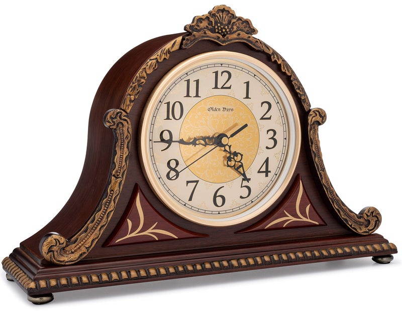 Olden Days Olden Days Mantel Clock with Real Wood 4 Chime Options Antique Vintage Design 