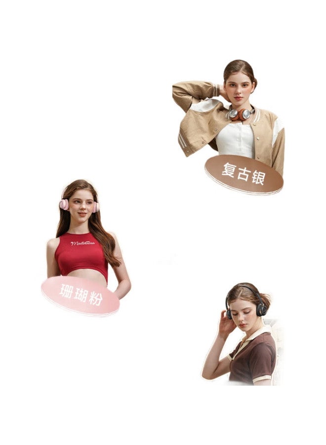 Xiberia (Xiberia) Yu Dm25 Retro Fashion Over-Ear Headphones Gold Label Wireless Bluetooth Headphones Ultra-Long Battery Life Music Gaming Sports Headphones Frosted White - Image 2