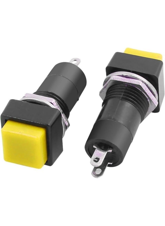 melfi 6 قطع مفتاح دوار لاقط 2 دبوس بدون زر ضغط 2A 250V - أصفر - Image 3