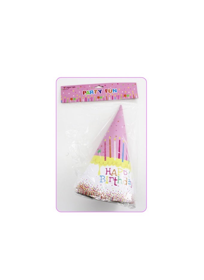 PARTY FUN Happy Birthday Paper Hats 12inch, Set of 6 Pcs Festive Headwear for Joyful Celebrations  - Image 3