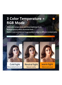 KASTWAVE Portable Selfie Light 82 LED Phone Light 3 Light Modes and RGB Modes Rechargeable Light Foldable Phone Holder Light for Selfies, Vlog, TikTok, Video (with Folding Holder)  - Image 2