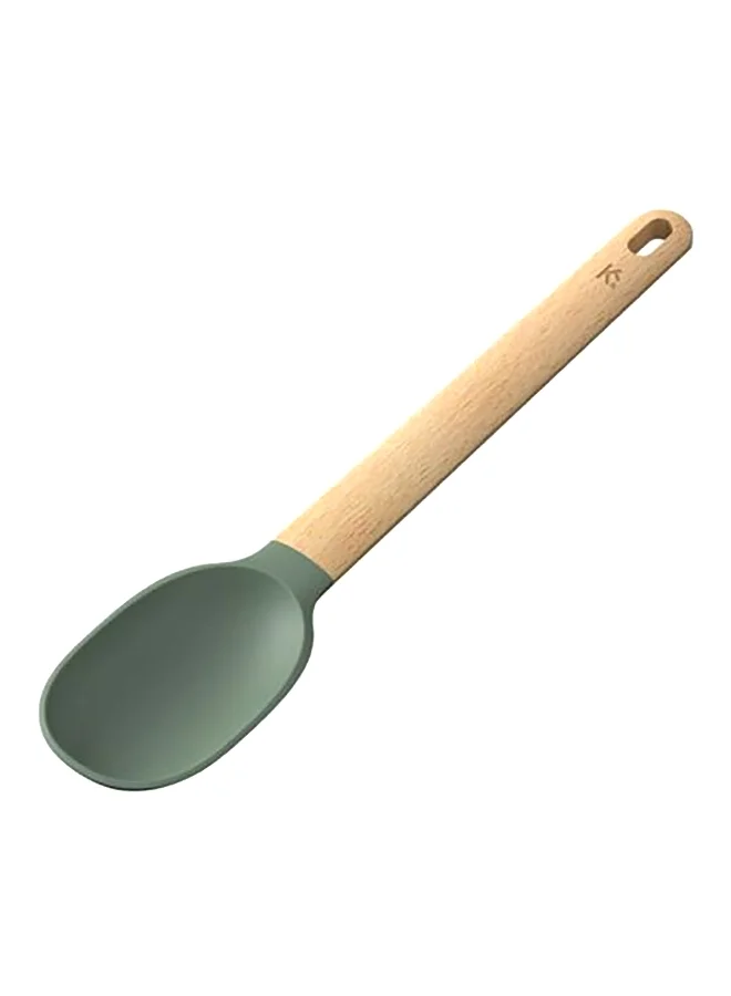 PARFAIT Ergonomic Design High Quality Silicone Spoon Green and Brown 2 x 6.9 x 32.1 cm SA9480KT