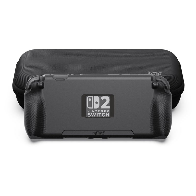 Savage Raven by Skull Co StandGrip Bundle for Nintendo Switch 2 Protective Case with Textured Grips Full Protection ShockAbsorption NonSlip and AntiScratch Cover with Carrying Case Black - Image 2