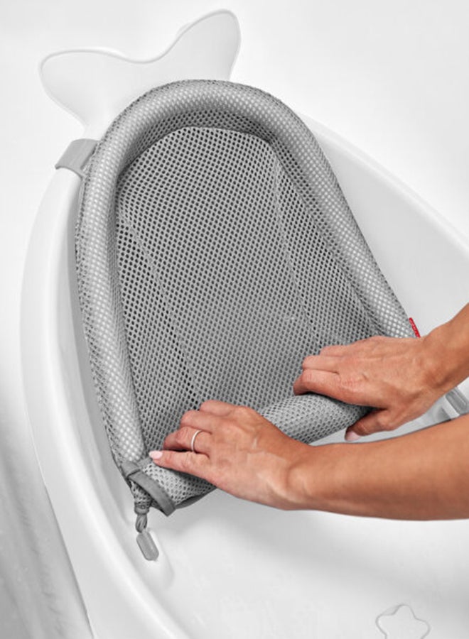 Skip Hop Bath Tubmoby Smart Sling 3 - Stage Tub, Pvc - Free, Phthalate - Free, Non Slip Bath Tub For New Born With Drain Plug, Birth To 11Kg - White Colour - Image 3