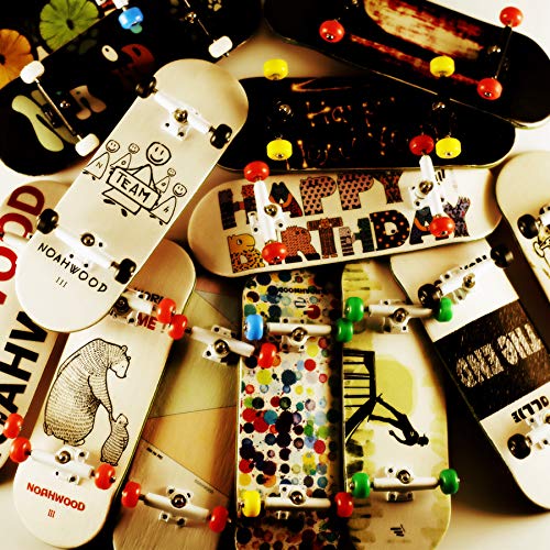 Noahwood Wooden Fingerboard Complete (Noah Team 8.0 360flip Bamboo Deck 34mm,White Trucks 34mm,Red Spherical Wheels no logo) (Happy Birthday I) - Image 3