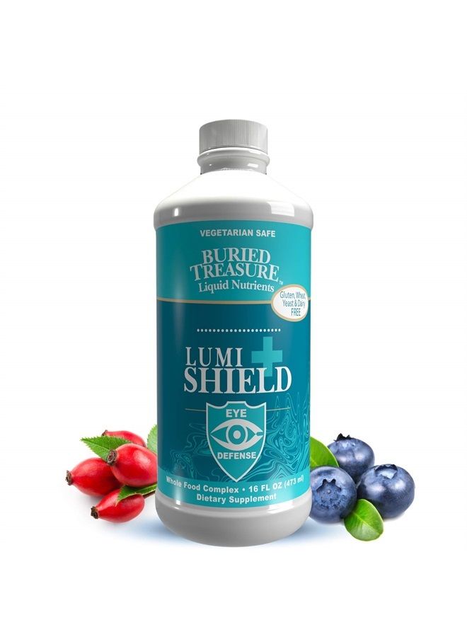 Buried Treasure LumiShield Plus- AREDS 2 Comprehensive Eye Vitamin with Lutein Meso-zeaxanthin and Zeaxanthin. Eye Health Support in Liquid Supplement, Peppermint Flavor. 16 oz. - Image 1