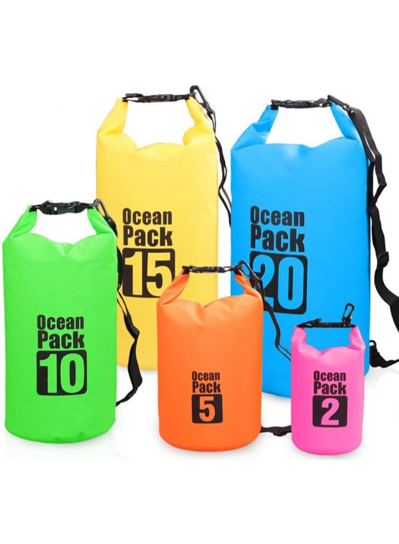 أوشن باك حقيبة الجافة المقاومة للماء للسفر والشاطئ والرياضات الخارجية، حقيبة متينة قابلة للطي مقاومة للماء للسباحة والتجديف والتخييم وركوب القوارب والمشي لمسافات طويلة، حقيبة تخزين معدات مانعة للتسرب (5 لترات) - Image 5