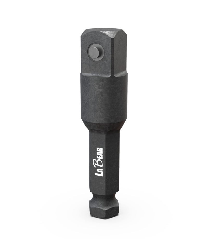 LABEAR- 7/16 hex to 1/2 impact adapter, 7/16 impact driver, 1/2-Inch male square, works with a 7/16-Inch impact driver - Image 1