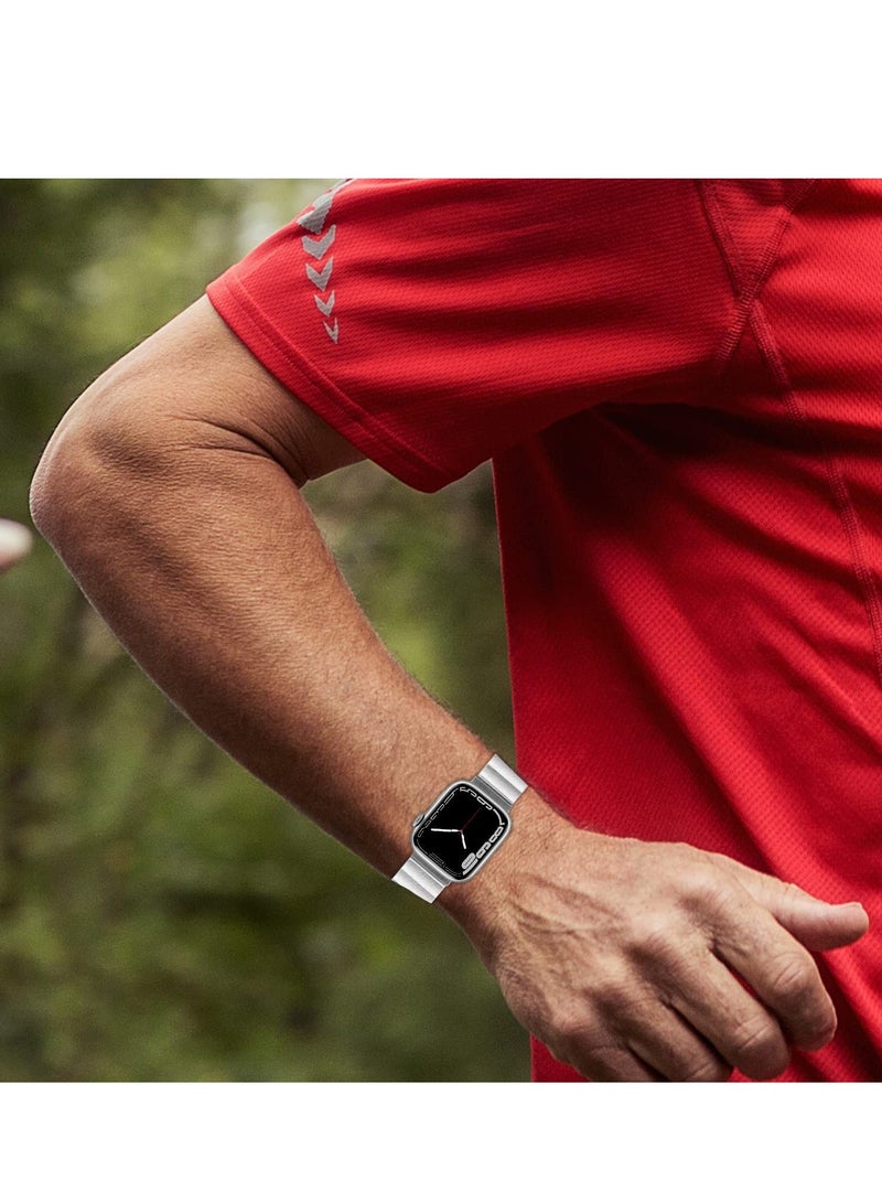 ELTRAZONE Magnetic Leather Loop Strap Watch Band for Apple Watch Ultra 49mm Series 8 45mm 44mm 42mm Leather Magnet Ultra Band Strap – White - Image 3