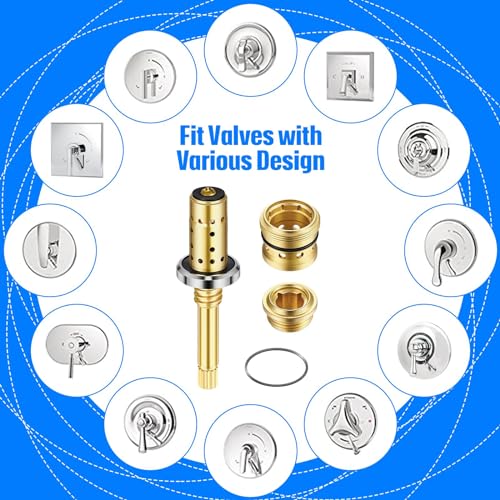 Enhon Valve Rebuild Kit - Compatible with Symmons Temptrol, TA-10 Spindle, TA-4 Hot & Cold Seats, T-11 Washer, Fix Tub/Shower Valve Leak, Solid Brass - Image 3