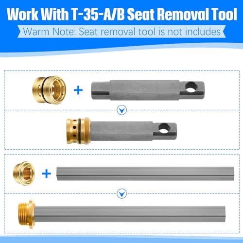 Enhon Valve Rebuild Kit - Compatible with Symmons Temptrol, TA-10 Spindle, TA-4 Hot & Cold Seats, T-11 Washer, Fix Tub/Shower Valve Leak, Solid Brass - Image 5