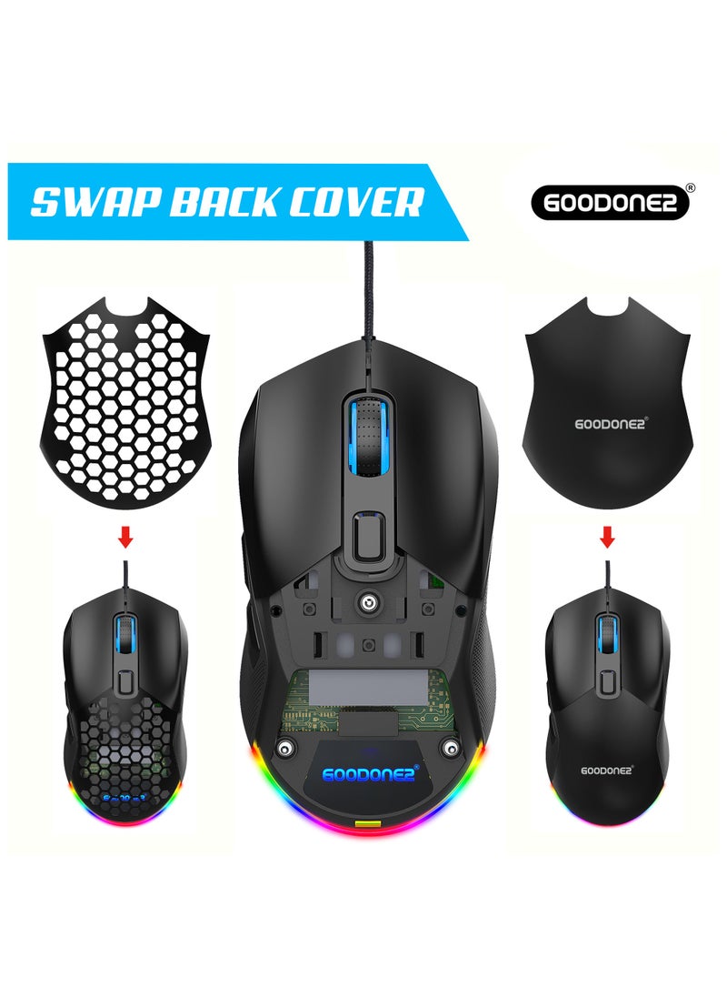 G300 Wired Gaming Mouse, 7200 DPI, 6 Programmable Buttons, 2 Back Cover interchangeable, PC/Mac Computer and Laptop Compatible - pzsku/ZF234A44F626DA0CAA438Z/45/_/1732716264/b8c306aa-e3cb-402a-899a-7c207832d514