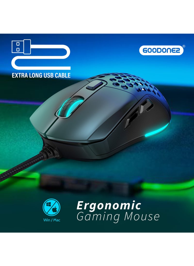 G300 Wired Gaming Mouse, 7200 DPI, 6 Programmable Buttons, 2 Back Cover interchangeable, PC/Mac Computer and Laptop Compatible - pzsku/ZF234A44F626DA0CAA438Z/45/_/1732716267/7a7d9499-3d32-46ee-b3ef-2481942b6399