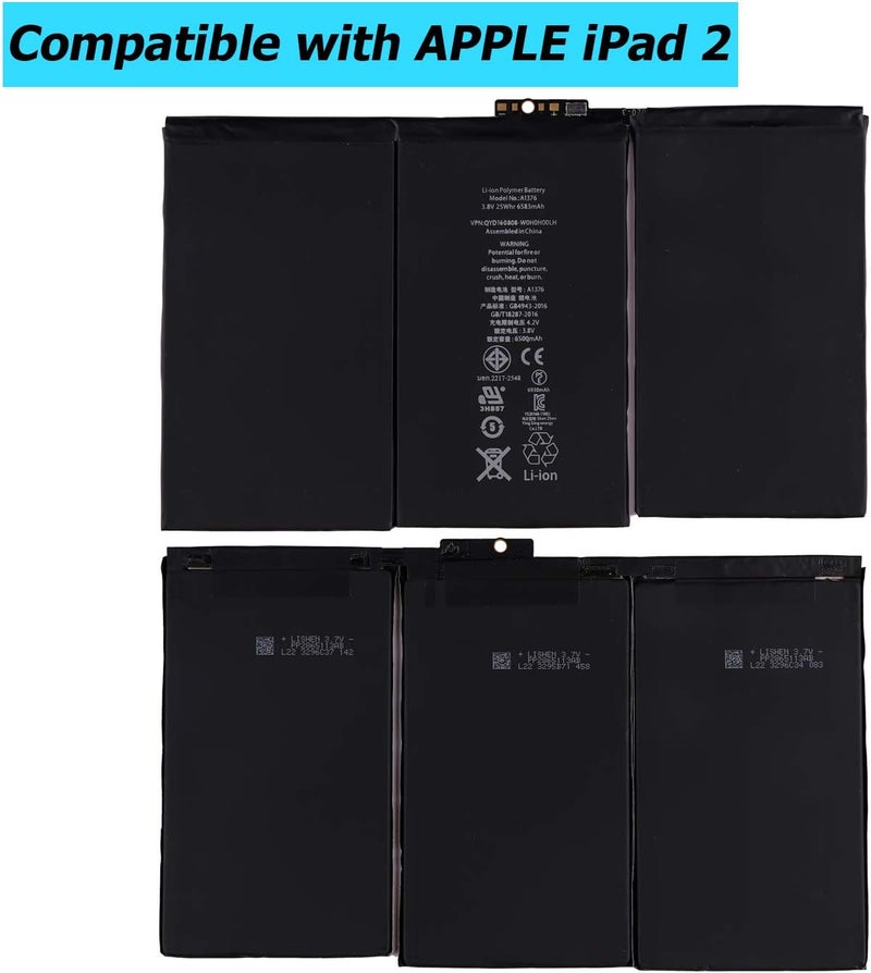 بطارية بديلة متوافقة Upplus A1376 لجهاز iPad 2 الجيل الثاني A1395، A1396، A1397 مع مجموعة الأدوات - Image 2
