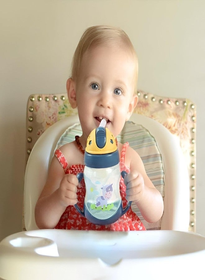 Cyrox أكواب شرب للأطفال حديثي الولادة من سيروكس كيدز، زجاجات مياه مقاومة للكسر، أكواب شرب للأطفال الصغار مع ماصة سيليكون ناعمة الطرف (قطعة واحدة) (A571) - Image 3