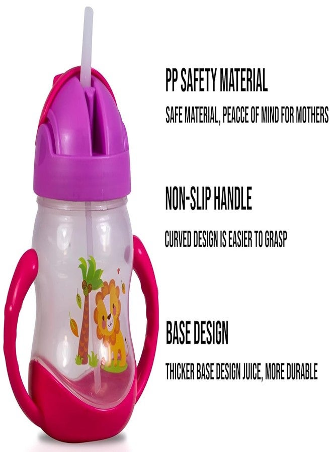 Cyrox أكواب شرب للأطفال حديثي الولادة من سيروكس كيدز، زجاجات مياه مقاومة للكسر، أكواب شرب للأطفال الصغار مع ماصة سيليكون ناعمة الطرف (قطعة واحدة) (A571) - Image 4