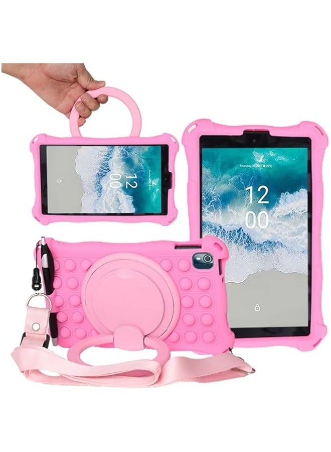 Case Compatible with Nokia T10 8 inch 2023, Kids Friendly Silicone Stand Cover for Nokia T10 Tablet with Handle Kickstand, Shoulder Strap  Stylus Pen - Image 1