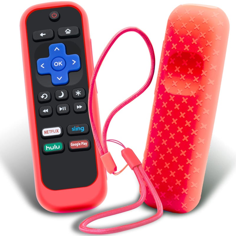 Silicloak 4Pack Case for Roku Remote, Cover for Hisense/TCL Roku TV Steaming Stick/Express Universal Replacement Controller Silicone Sleeve Skin Glow in The Dark Green Sky Purple Red - Image 5