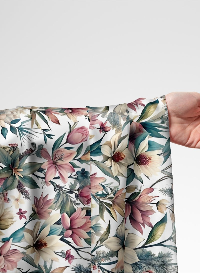 فيلاتو Ø¬Ù„Ø§Ø¨ÙŠØ© Ù…Ø®ÙˆÙŠØ± Ù…Ù† Ù‚Ù…Ø§Ø´ Ø­Ø±ÙŠØ± Ø§Ù„Ù„ÙŠÙ„ Ø¹Ø±Ø§Ù…Ù†ÙŠ Ø¨Ø§Ù„ÙŠØ§Ø±Ø¯Ø©ØŒ Ù…Ø²ÙŠÙ†Ø© Ø¨Ù†Ù‚Ø´Ø© Ø²Ù‡ÙˆØ± ÙˆØ±Ø¯ÙŠØ© ÙƒØ±ÙŠÙ…ÙŠØ©ØŒ Ø¹Ø±Ø¶ 58 Ø¨ÙˆØµØ© - Image 1