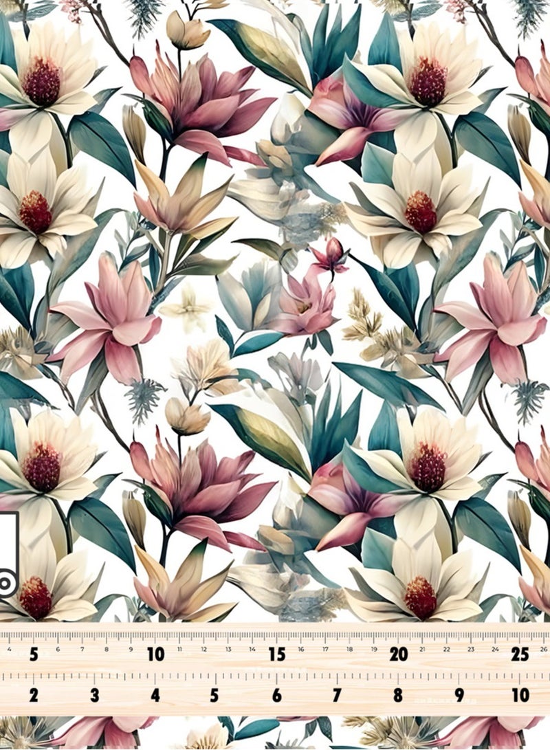 فيلاتو Ø¬Ù„Ø§Ø¨ÙŠØ© Ù…Ø®ÙˆÙŠØ± Ù…Ù† Ù‚Ù…Ø§Ø´ Ø­Ø±ÙŠØ± Ø§Ù„Ù„ÙŠÙ„ Ø¹Ø±Ø§Ù…Ù†ÙŠ Ø¨Ø§Ù„ÙŠØ§Ø±Ø¯Ø©ØŒ Ù…Ø²ÙŠÙ†Ø© Ø¨Ù†Ù‚Ø´Ø© Ø²Ù‡ÙˆØ± ÙˆØ±Ø¯ÙŠØ© ÙƒØ±ÙŠÙ…ÙŠØ©ØŒ Ø¹Ø±Ø¶ 58 Ø¨ÙˆØµØ© - Image 4