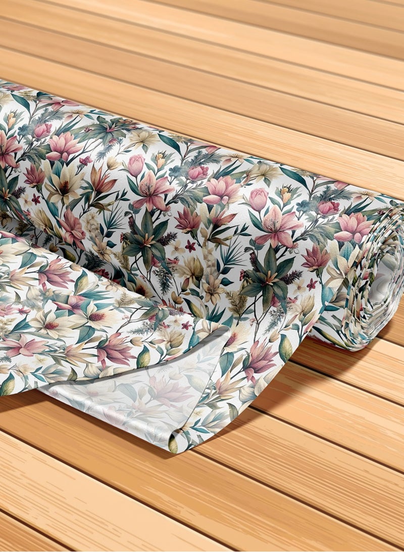 فيلاتو Ø¬Ù„Ø§Ø¨ÙŠØ© Ù…Ø®ÙˆÙŠØ± Ù…Ù† Ù‚Ù…Ø§Ø´ Ø­Ø±ÙŠØ± Ø§Ù„Ù„ÙŠÙ„ Ø¹Ø±Ø§Ù…Ù†ÙŠ Ø¨Ø§Ù„ÙŠØ§Ø±Ø¯Ø©ØŒ Ù…Ø²ÙŠÙ†Ø© Ø¨Ù†Ù‚Ø´Ø© Ø²Ù‡ÙˆØ± ÙˆØ±Ø¯ÙŠØ© ÙƒØ±ÙŠÙ…ÙŠØ©ØŒ Ø¹Ø±Ø¶ 58 Ø¨ÙˆØµØ© - Image 5