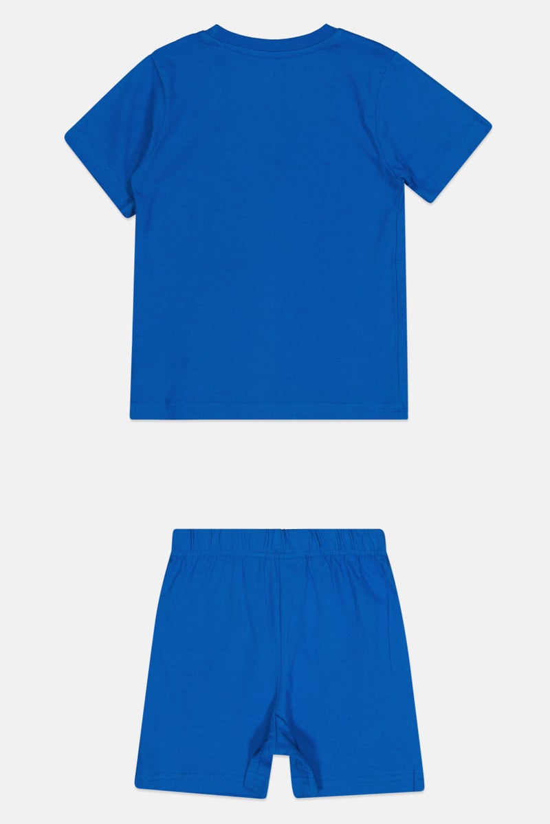 DC Toddlers Boy 2 Piece Superman Graphic Print Top And Bottom Sleepwear Set, Blue - Image 2