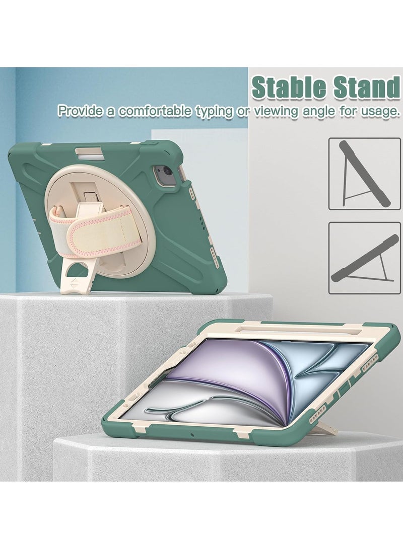 general Kids Case for iPad Air 13 inch M2 2024, Heavy Duty Rugged Durability Silicone Tablet Cover with 360掳 Rotating Hand Strap Hidden Stand & Shoulder Strap - Image 2