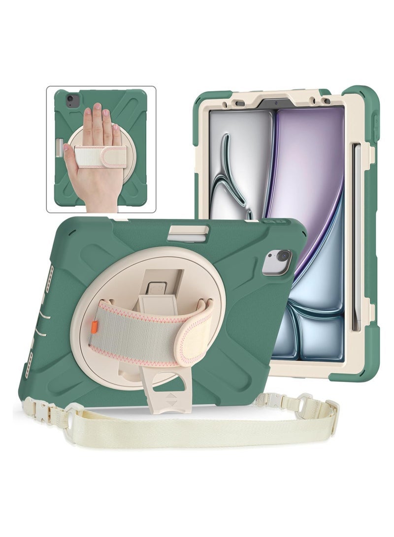 general Kids Case for iPad Air 13 inch M2 2024, Heavy Duty Rugged Durability Silicone Tablet Cover with 360掳 Rotating Hand Strap Hidden Stand & Shoulder Strap - Image 1