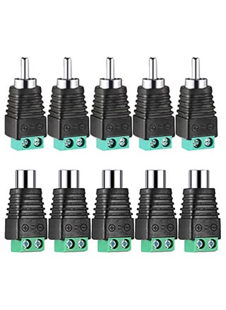 RCA Connector with A Screwdriver, Phono RCA Male and Female Plugs (5PCS Each) to AV Screw Terminal Audio/Video Connector Converter Adapter for CCTV Security Camera System - pzsku/ZF234D4B36B2BC158176CZ/45/_/1736790685/8b0e7a41-6d5a-4bd7-bbc0-cf2e74222a72
