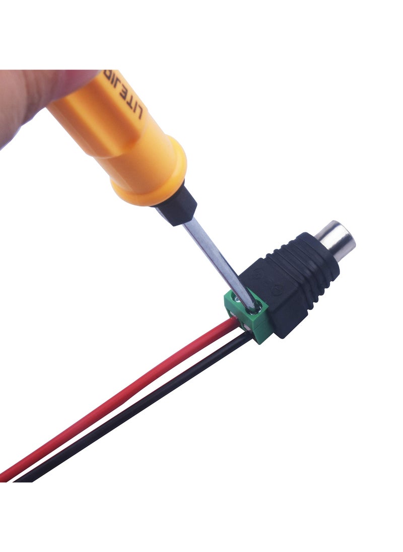 RCA Connector with A Screwdriver, Phono RCA Male and Female Plugs (5PCS Each) to AV Screw Terminal Audio/Video Connector Converter Adapter for CCTV Security Camera System