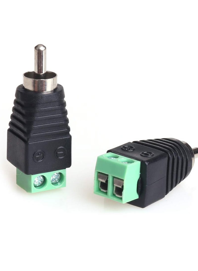 RCA Connector with A Screwdriver, Phono RCA Male and Female Plugs (5PCS Each) to AV Screw Terminal Audio/Video Connector Converter Adapter for CCTV Security Camera System
