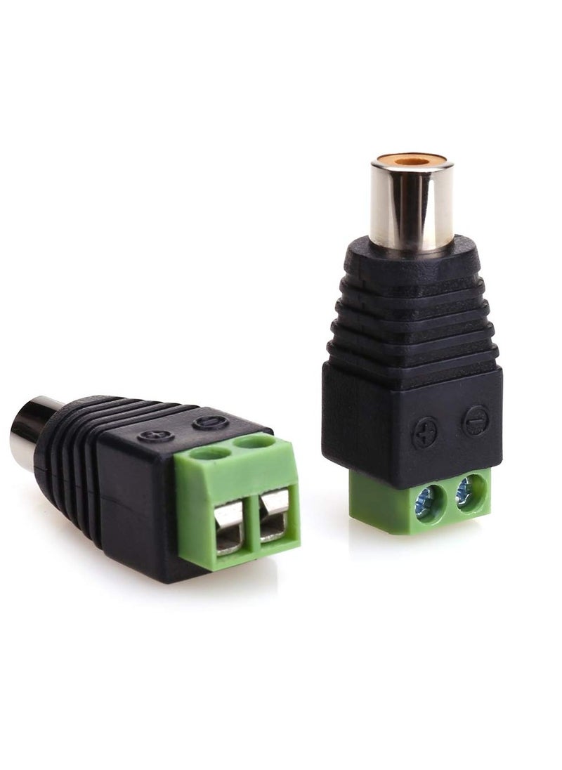 RCA Connector with A Screwdriver, Phono RCA Male and Female Plugs (5PCS Each) to AV Screw Terminal Audio/Video Connector Converter Adapter for CCTV Security Camera System