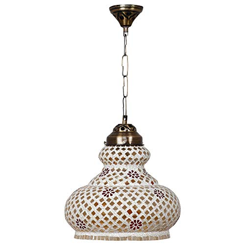 earthenmetal surahi shaped decorated glass hanging Light - Image 3