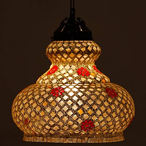 earthenmetal surahi shaped decorated glass hanging Light - Image 1