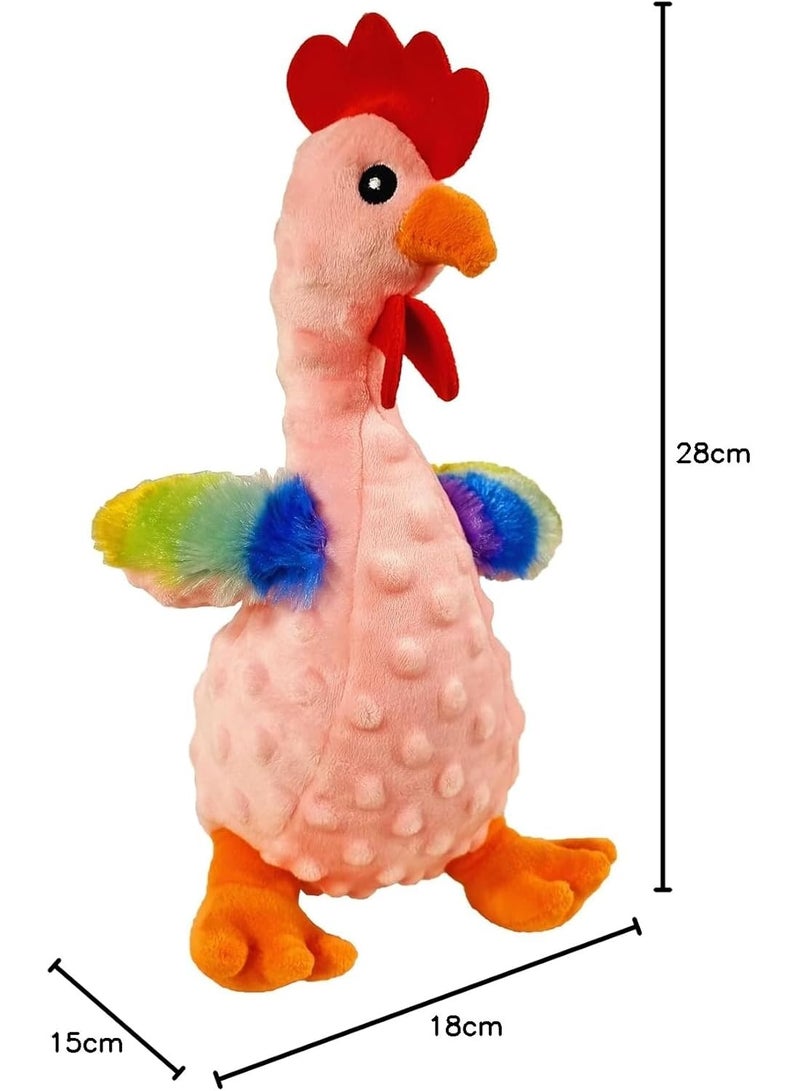 NNC PETS Dog toy for Aggressive chewers, Tear-resistant squeaky plush dog toy with Chicken theme and Durable plush materials, Suitable for tooth cleaning and Stress relief, no battery required (Pink) - Image 2
