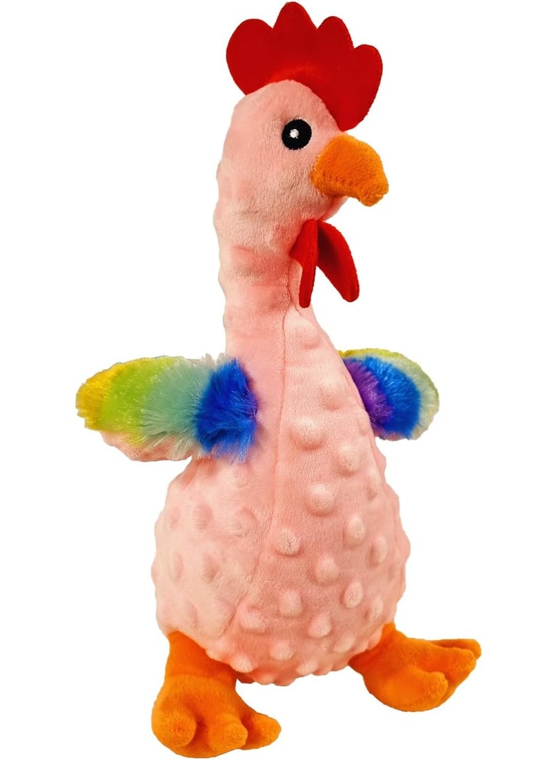 NNC PETS Dog toy for Aggressive chewers, Tear-resistant squeaky plush dog toy with Chicken theme and Durable plush materials, Suitable for tooth cleaning and Stress relief, no battery required (Pink) - Image 1