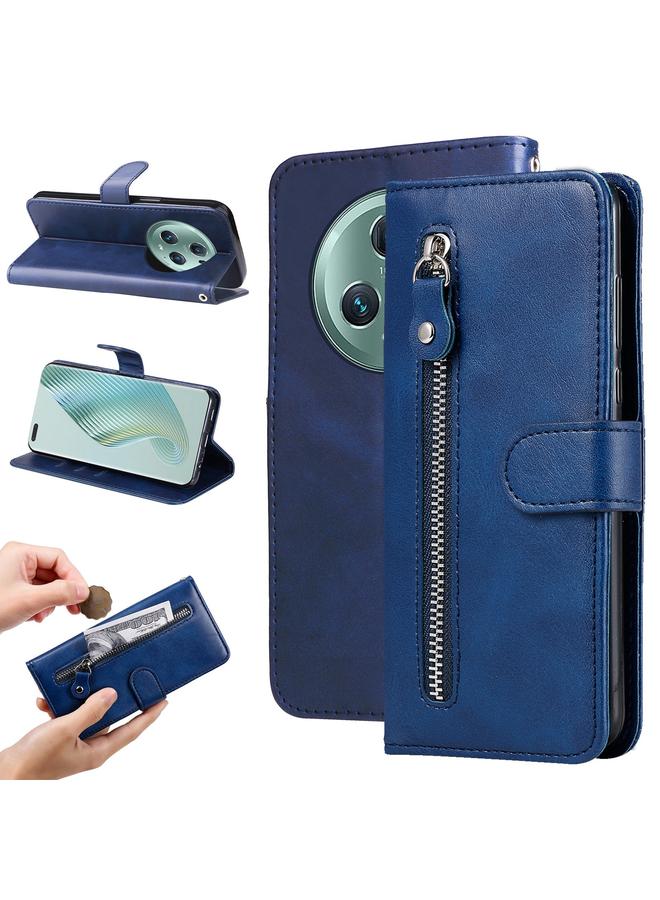 Zaboon Case For Honor Magic5 Pro Calf Texture Zipper Leather Phone Case - Image 1