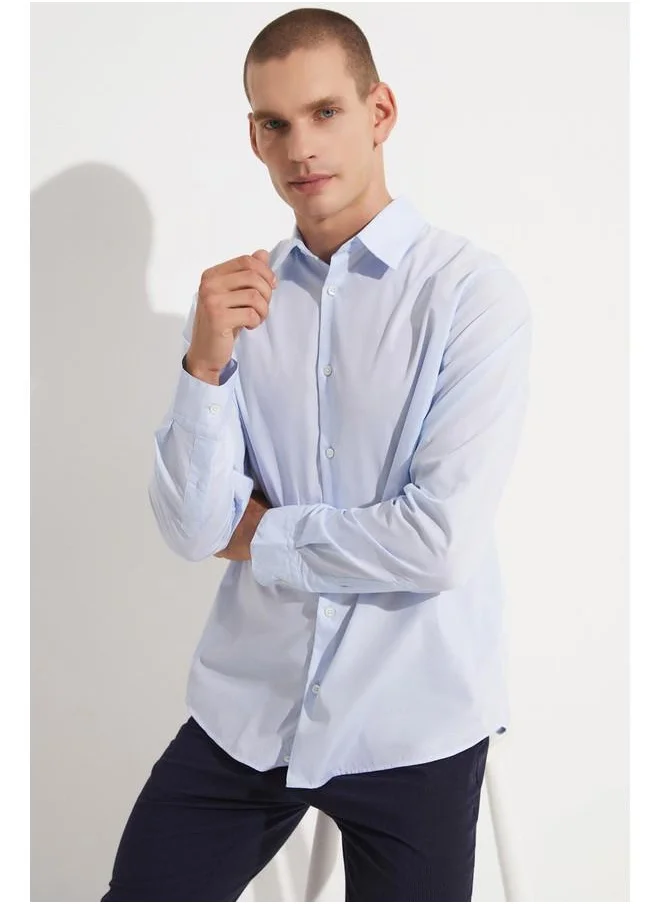 جون June Exclusive Men Relax Fit Shirt Light Blue