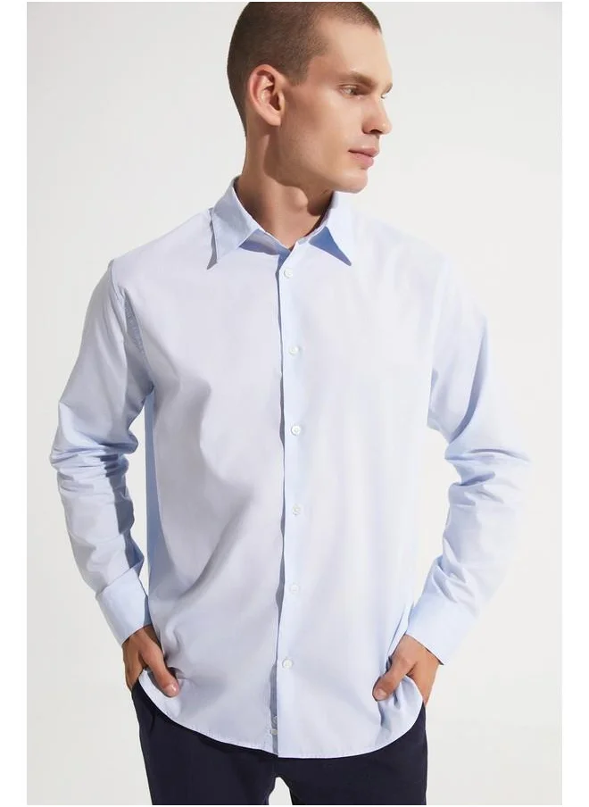 جون June Exclusive Men Relax Fit Shirt Light Blue