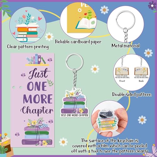 ANGOLIO Easter Spring Gift 230Pcs Book Lover Gifts for Women Inspirational Bookmarks Pens with Keychain Reading Accessories Bookish Gifts for Men Women Reader Office Librarian Club Birthday Supplies - Image 3