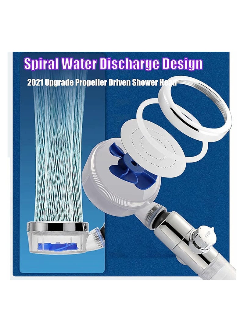 SOLARAE Shower head, High Pressure Water Saving Propeller Shower head, with filters Vortex shower head, ause switch, Easy Install Handheld Turbo Shower Head, 360 Degrees Rotating - Image 4