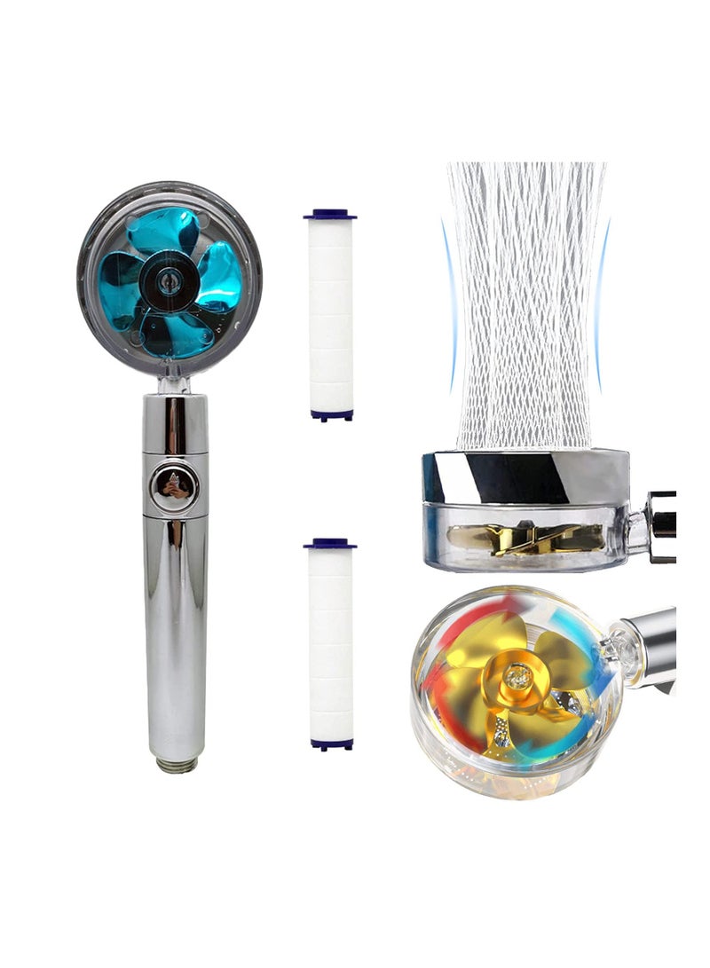 SOLARAE Shower head, High Pressure Water Saving Propeller Shower head, with filters Vortex shower head, ause switch, Easy Install Handheld Turbo Shower Head, 360 Degrees Rotating - Image 1
