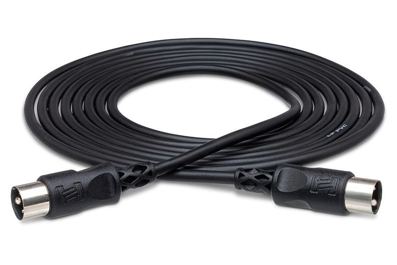 Hosa MID-305BK 5-Pin DIN to 5-Pin DIN MIDI Cable, 5 Feet - Image 1