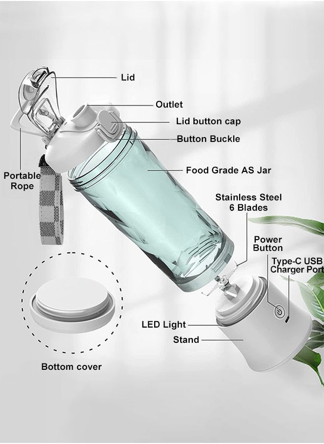 APEX - Portable Blender 600ML Electric Juicer Fruit Mixers 4000mAh USB Rechargeable Smoothie Mini Blender Personal Juicer - Image 1