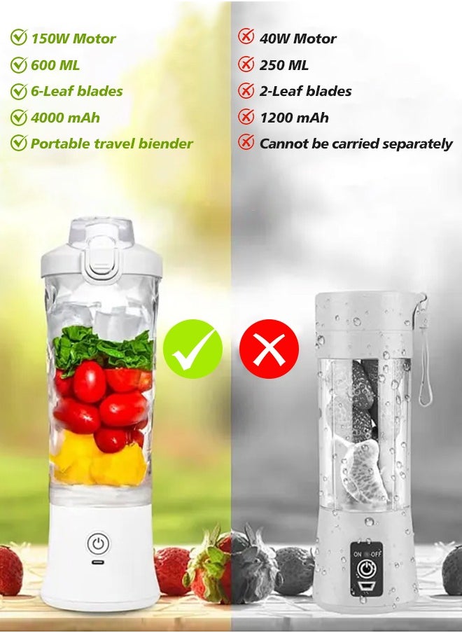 APEX - Portable Blender 600ML Electric Juicer Fruit Mixers 4000mAh USB Rechargeable Smoothie Mini Blender Personal Juicer - Image 1