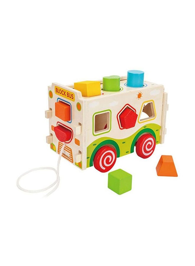 Bus Shaped Wooden Sorter Toy Multicolored For Uptop 12 Month Age Group Kids 23x12x15cm - Image 2