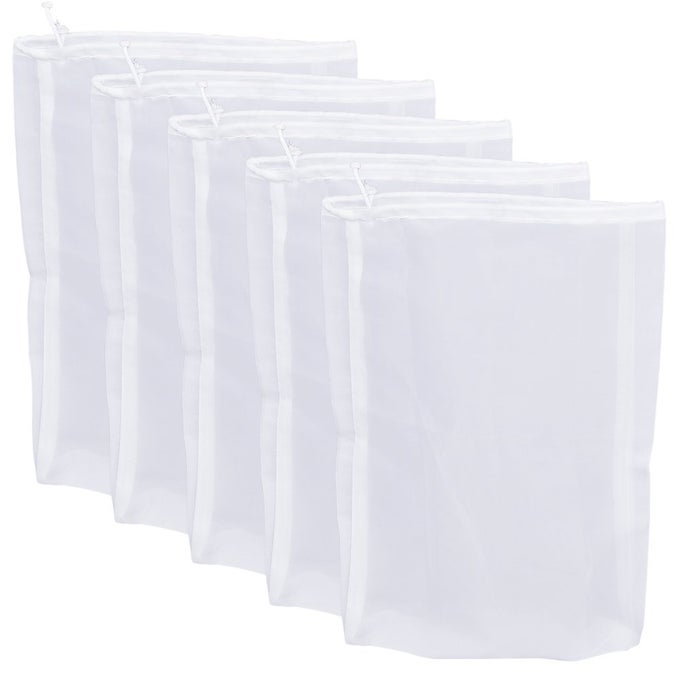 75 MICRON NYLON STRAINING BAG FINE MESH FOOD STRAINER BAG MULTI PURPOSE FOOD GRADE FILTER BAG FOR NUT MILK JUICE COLD BREW HOME BREWING 5 PACKS 126 X 866